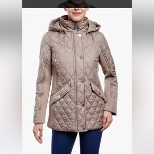 London Fog Women's Quilted Beige Puffer Jacket